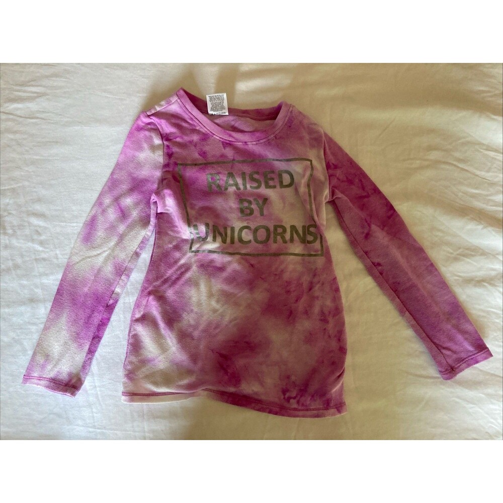 Size 4 Active Life girl clothes 1 piece long sleeve shirt | text, tie dye theme